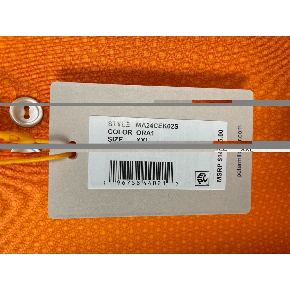 NEW Peter Millar Tesseract Jersey Polo Mens XXL Summer Comfort Orange Stretch - Picture 6 of 8